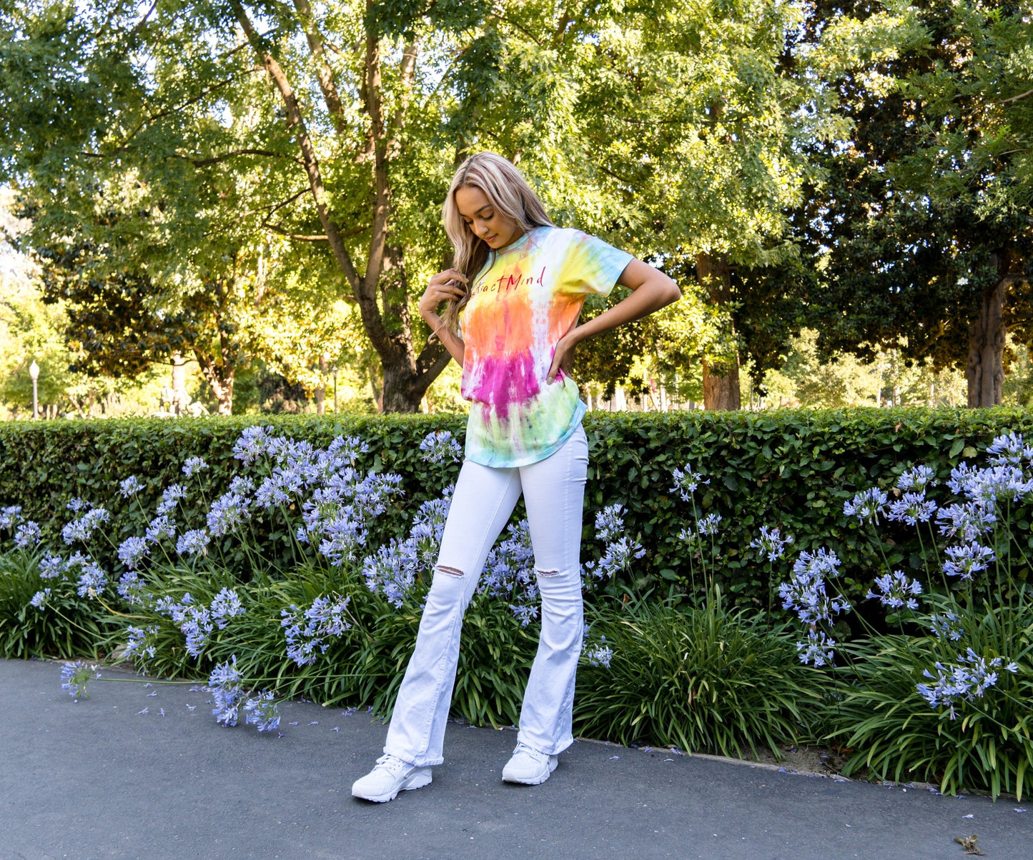 Custom Tie Dye Zebra T-Shirt White