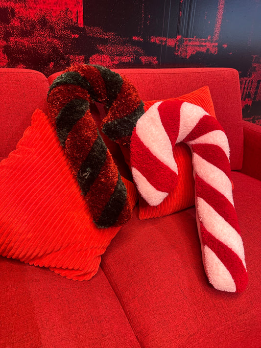 Candy Cane carpet pillow (handmade)