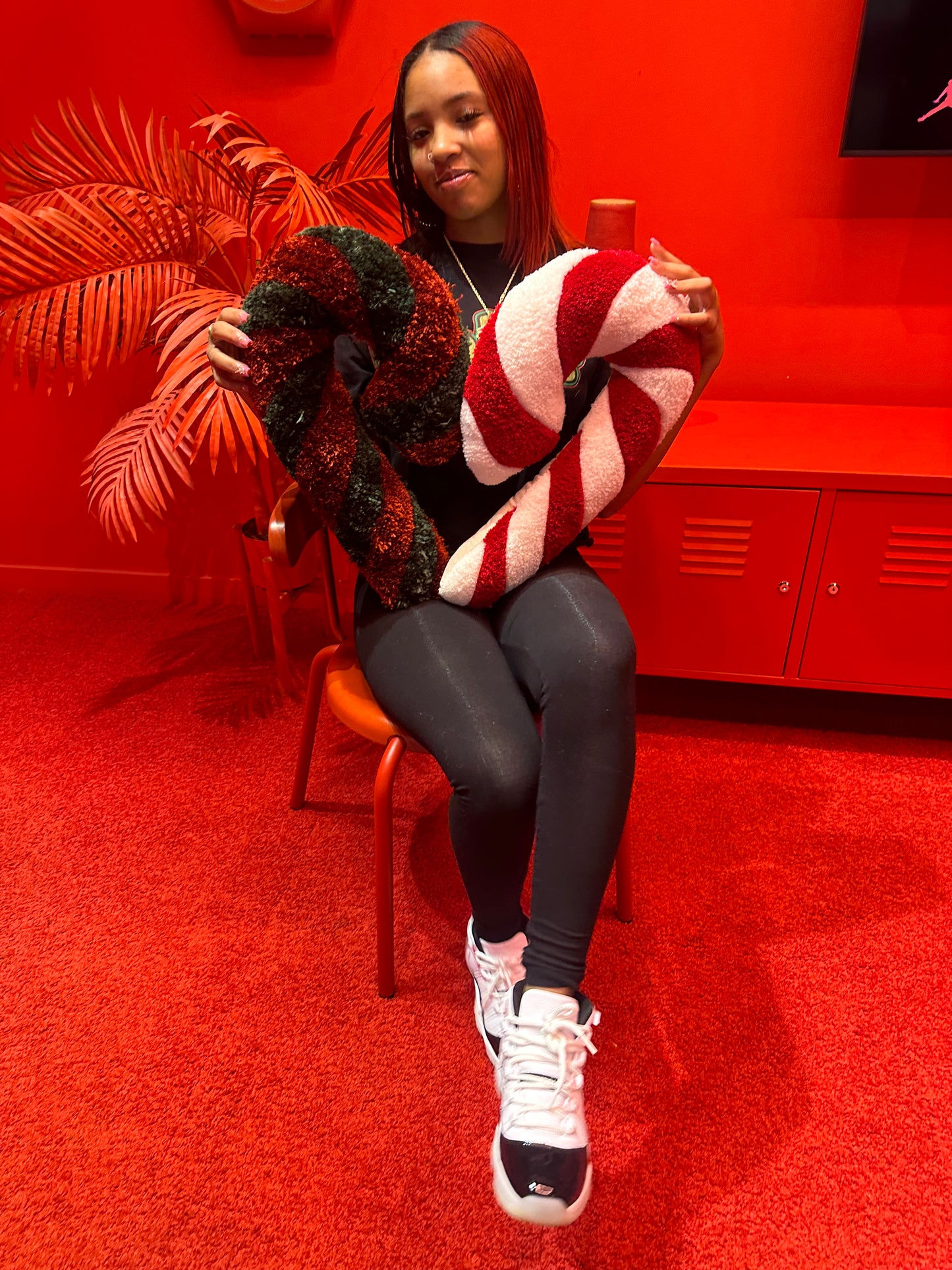 Candy Cane Carpet Pillow (Handmade)