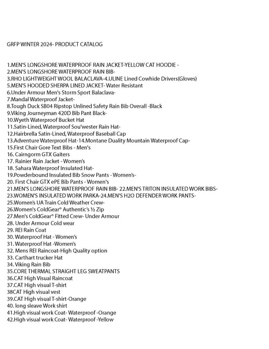 Gold River Fire Protection Winter Catalog/Selections