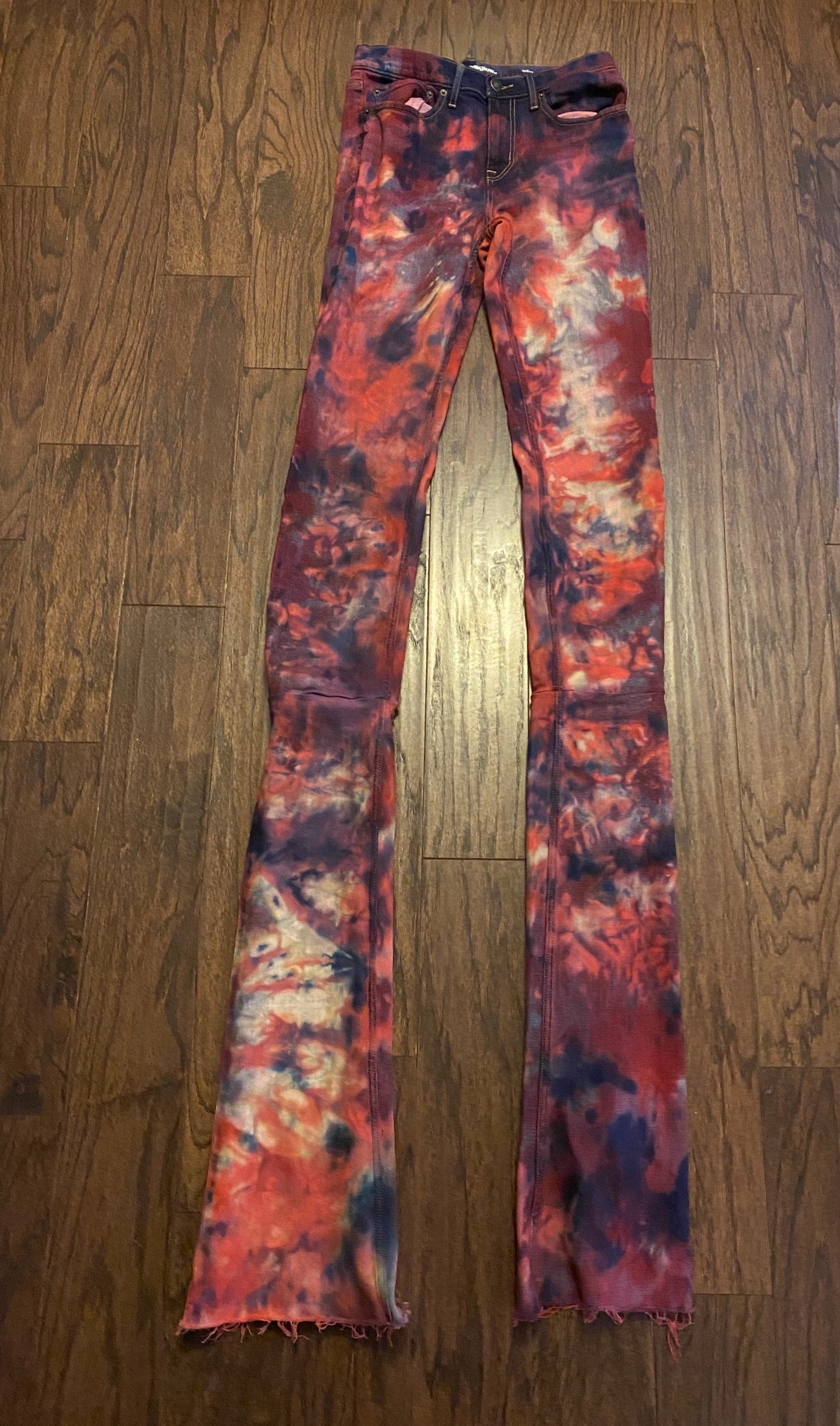 Customizable Stacked Jeans (Tie Dye & any Text)