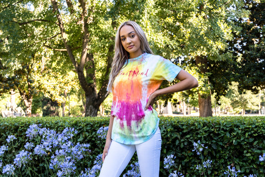 Custom Tie Dye Zebra T-Shirt White