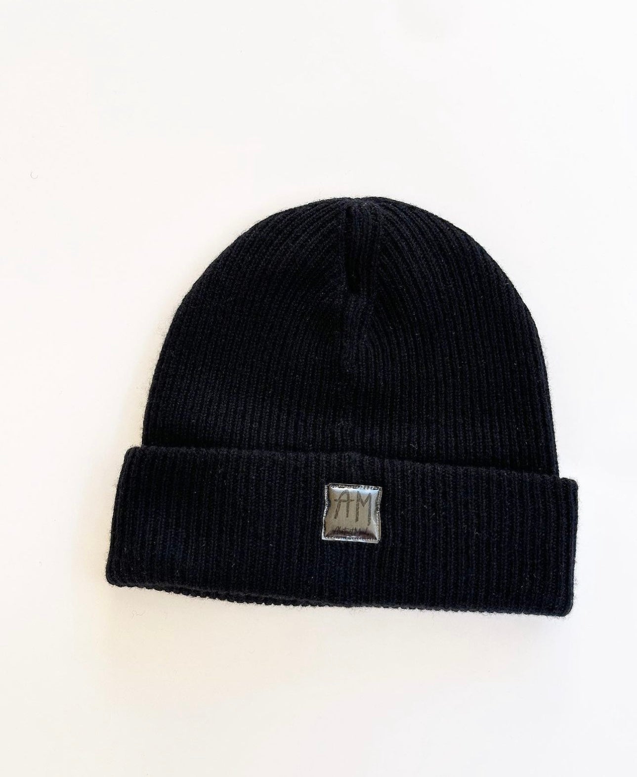 Black Cashmere Merino Wool Beanie (Clear Label)
