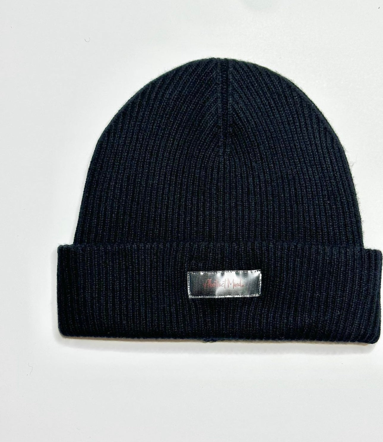 Black Cashmere Merino Wool Beanie (Clear Label)